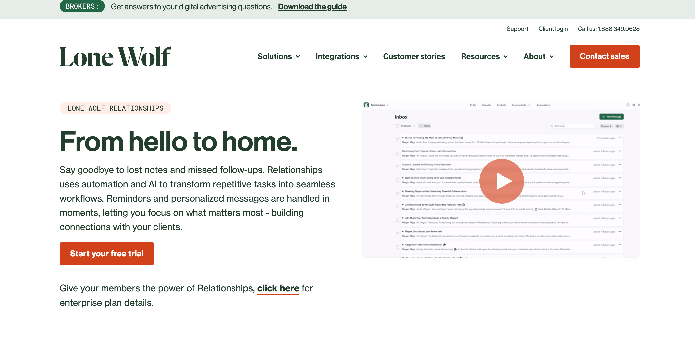 Lone Wolf Relationships's landing page